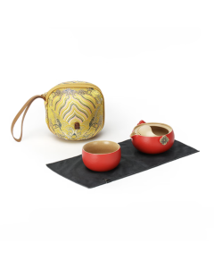 万仟堂茶具高档 快客杯陶瓷一壶一杯旅行茶具套装